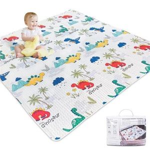 Baby Play Mat for 79"x71", Foldable Crawling Mat Portable (Dinosaur)